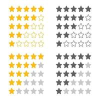 avaliação de produto do cliente de cinco estrelas com ícone plano para aplicativos e sites