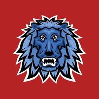 head lion esports logo, mascote agressivo para o seu jogo de equipe vetor