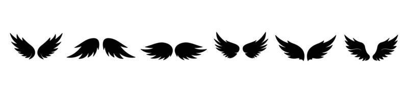 conjunto de escudos em branco com asas, conjunto de escudos alados heráldicos em diferentes formas com pássaro vetor