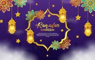 plano de fundo do gradiente do mês do ramadã com ornamento vetor