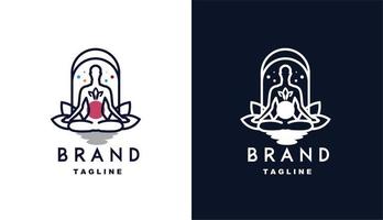logotipo de meditação para marca e empresa vetor