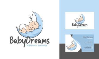 vetor de design de logotipo de bebê fofo