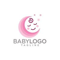 vetor de design de logotipo de bebê fofo