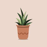 planta de casa em vaso desenhada à mão em ilustração plana vetor