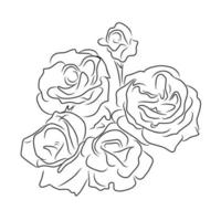 ilustração de flor de estilo de linha vetor
