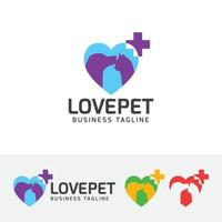amo design de logotipo de vetor de animal de estimação
