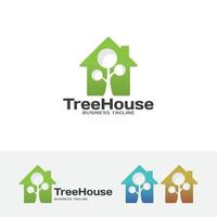 conceito de logotipo de casa na árvore vetor