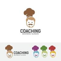 modelo de logotipo de vetor de coaching de chef