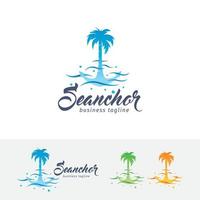 design de logotipo de vetor de resort de praia