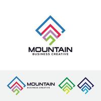 conceito de logotipo de montanha geométrica vetor