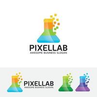 design de logotipo de vetor de laboratório de pixel
