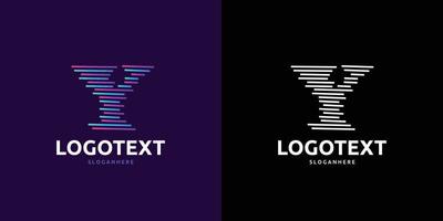 letra y logotipo, logotipo de linhas coloridas vetor
