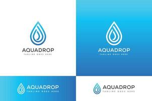 um conceito de design de logotipo de gota de água de contorno simples e criativo vetor