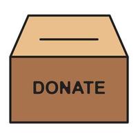 ícone de vetor de doação de caixa