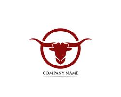 Modelo de logotipo e símbolos de chifre de touro vetor