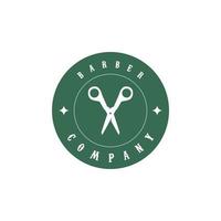 design de empresa de logotipo de barbearia vetor