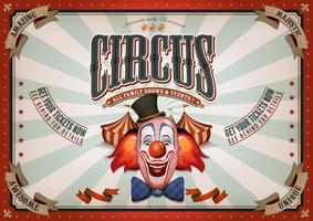 Cartaz de circo vintage com cabeça de palhaço