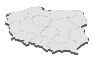 ilustração de mapa 3D da Polônia vetor