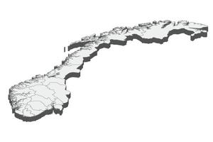 ilustração do mapa 3D da Noruega vetor