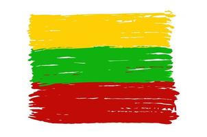A bandeira nacional da Lituânia é isolada contra um fundo branco vetor