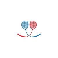 modelo de design de ilustração de ícone de vetor de logotipo de badminton logotipo de ícone de peteca de badminton