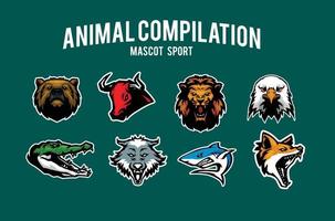 logotipo de esporte de conjunto de animais vetor