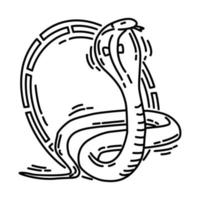 ícone de símbolos de feng shui de cobra. doodle desenhado à mão ou estilo de ícone de contorno. vetor