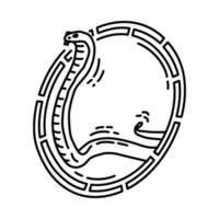 ícone de símbolo de cobra. doodle desenhado à mão ou estilo de ícone de contorno. vetor