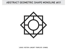 padrão de design de telha monoline de forma geométrica abstrata sem costura vetor