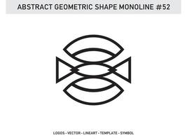 padrão de design de telha monoline de forma geométrica abstrata sem costura pro vetor livre