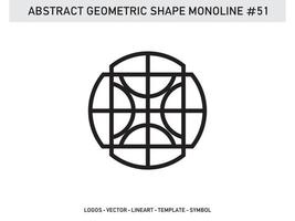 padrão de design de telha monoline de forma geométrica abstrata sem costura pro vetor livre