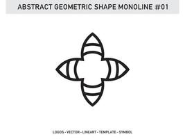 padrão de design de telha monoline de forma geométrica abstrata sem costura vetor