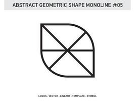 padrão de design de telha monoline de forma geométrica abstrata sem costura vetor