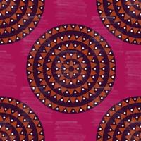 padrão sem emenda da mandala nativa tribal de meio-tom colorido grunge. fundo de bolinhas ornamentais com motivos florais, triângulos, pontos. vetor