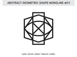 padrão de design de telha monoline de forma geométrica abstrata sem costura pro vetor livre