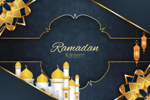 fundo islâmico ramadan kareem com elemento e cor cinza vetor