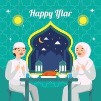 iftar no mês do ramadã vetor