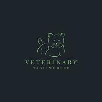 modelo de design de logotipo veterinário de gato. design plano simples e limpo do modelo de vetor de logotipo veterinário de gato. logotipo veterinário de gato para negócios.