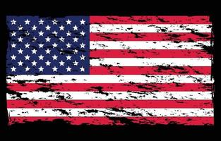fundo de bandeira do estado unido da américa angustiado vetor