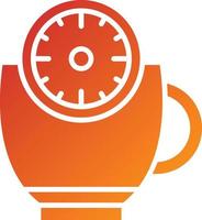 estilo de ícone de hora do café vetor