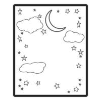 livro de colorir de vitrais de lua para crianças, página de colorir emoji de lua engraçada e fofa isolada, adesivo, livro de colorir ícone para crianças para crianças vetor
