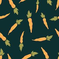 padrão sem emenda de vetor de cenoura dos desenhos animados. fundo de comida vegana vegetal e saudável. textura de tema de páscoa.