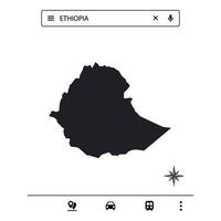 mapa de ícones da áfrica isolado vetor eps 10