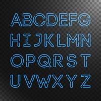 coleção de letras maiúsculas de néon, alfabeto de néon brilhante. ilustração vetorial vetor
