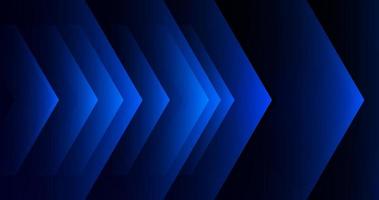 fundo azul futurista com forma quadrada abstrata, seta, conceito de banner dinâmico e esporte. vetor