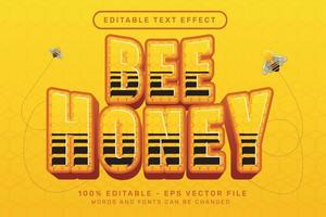 efeito de texto editável - conceito de estilo de abelha de mel 3d