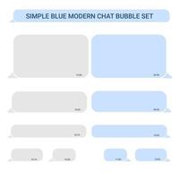 conjunto de bolhas de bate-papo moderno azul simples vetor