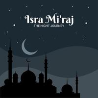 modelo de design de fundo islâmico. al-isra wal mi'raj significa a jornada noturna do profeta muhammad. banner, pôster, cartão de felicitações. ilustração vetorial. vetor