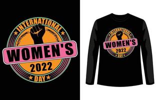 modelo de design de camiseta especial do dia internacional da mulher 2022. vetor