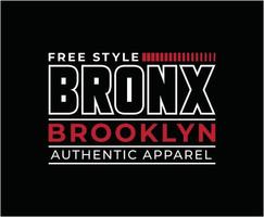 design de t-shirt de vetor de tipografia bronx